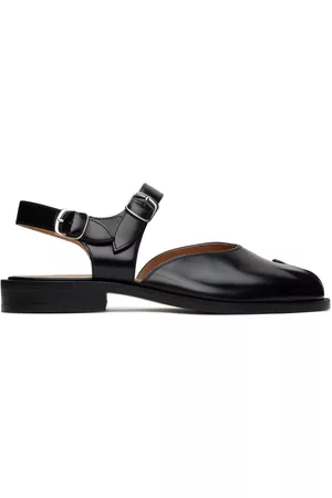 Maison Margiela Men Leather Sandals - Black Tabi Sandals
