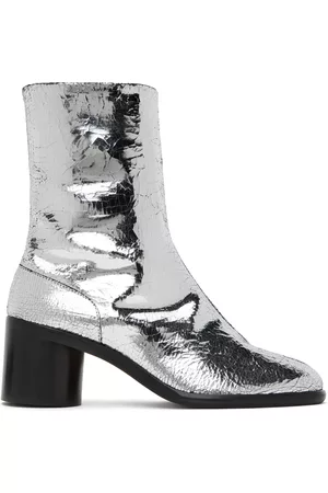 Maison Margiela Men Boots - Silver Broken Mirror Tabi Boots