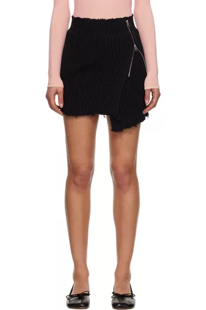 Maison Margiela Women Mini Skirts - Black Distressed Miniskirt
