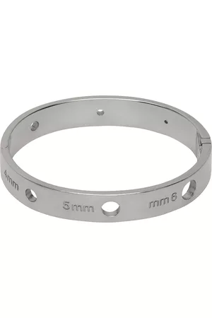 Maison Margiela Men Cuff Bracelets - Silver Cutout Cuff Bracelet