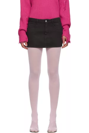 Maison Margiela Women Mini Skirts - Black Five-Pocket Denim Miniskirt