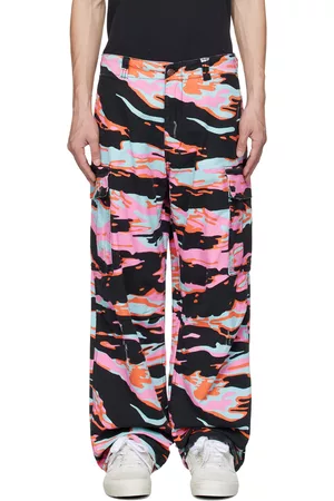 ERL Men Cargo Pants - Pink & Black Camo Cargo Pants