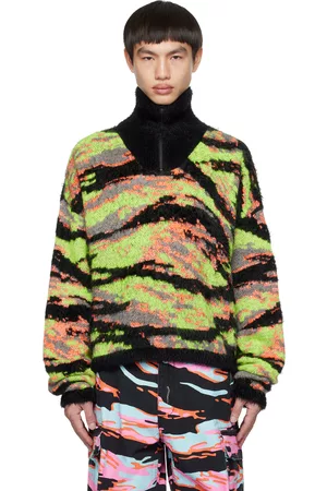 ERL Men Turtleneck Sweaters - Green Camo Turtleneck