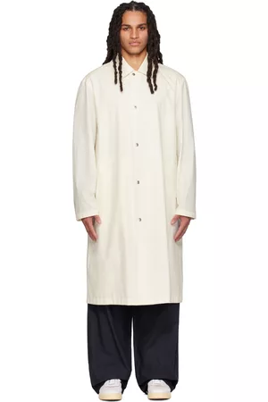 Jil Sander Men Coats - White Printed Coat