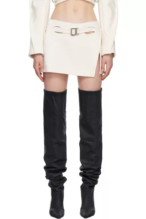 DION LEE Women Mini Skirts - Off-White Interloop Miniskirt
