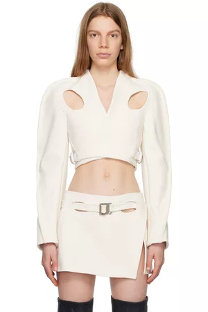 DION LEE Women Twill Jackets - Off-White Armour Jacket