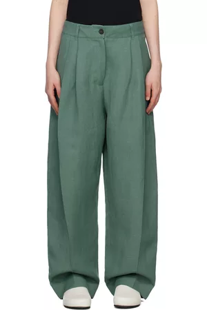 STUDIO NICHOLSON Women Pants - Green Acuna Trousers
