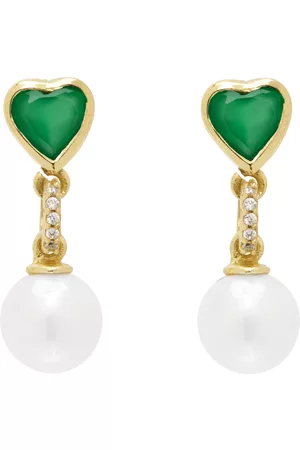 Veert Men Earrings - Gold Onyx & Pearl Earrings