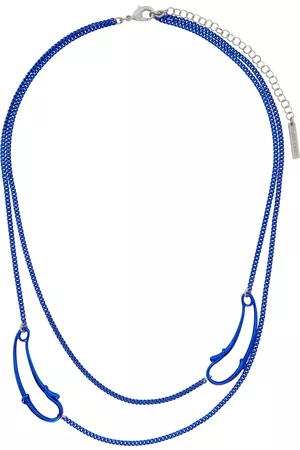 Hugo Kreit Men Necklaces - Blue Safety Chain Necklace