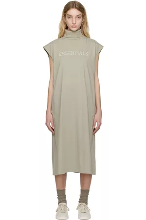 Essentials Women Midi Dresses - Gray Sleeveless Midi Dress
