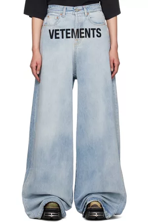 Vetements Women Boyfriend Jeans - Blue Baggy Jeans