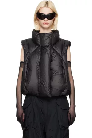 Entire Studios Women Vests - SSENSE Exclusive Black Grid Down Vest