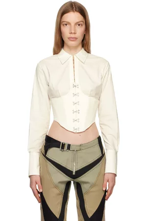 DION LEE Women Corsets - White Paneled Corset