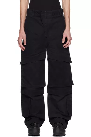 Entire Studios Men Cargo Pants - SSENSE Exclusive Black Hard Cargo Pants