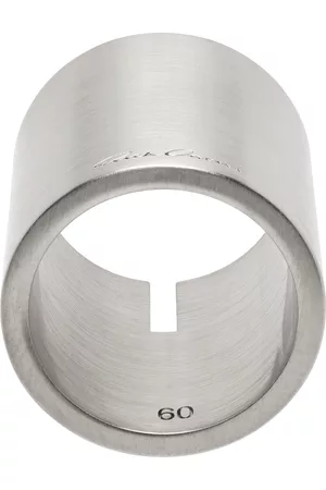 Rick Owens Men Rings - Silver Slitted Thumb Ring