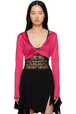 VERSACE Women Sweatshirts - Pink Button Cardigan