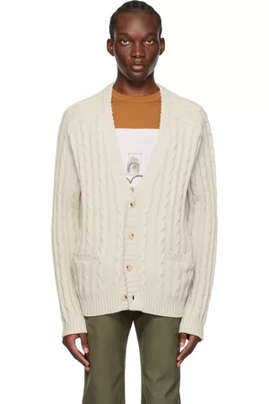 Helmut Lang Men Sweatshirts - Off-White Buttoned Cardigan