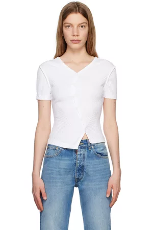 Helmut Lang Women T-Shirts - White Twisted T-Shirt