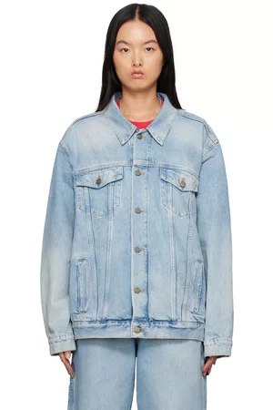 Marc Jacobs Women Denim Jackets - Blue 'The Denim Trucker Jacket' Denim Jacket