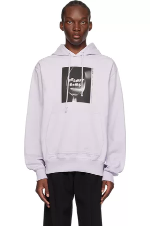 Helmut Lang Men Hoodies - Purple Photo Hoodie