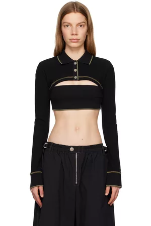 DION LEE Women Polo T-Shirts - Shrunken Snap Polo