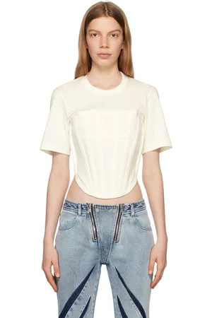 DION LEE Women Corsets - White Corset T-Shirt