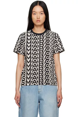 Marc Jacobs T-Shirts - Black & Beige 'The Monogram Baby Tee' T-Shirt