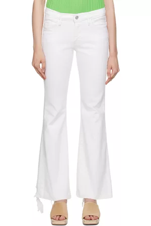 Frame Women High Waisted Jeans - White 'Le Easy Flare' Jeans