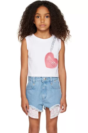 GCDS Tops - Kids White Graphic Tank Top