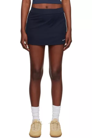Sporty & Rich Women Mini Skirts - Navy New Serif Miniskirt