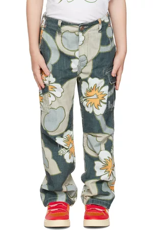 ERL Pants - Kids Gray Graphic Cargo Pants