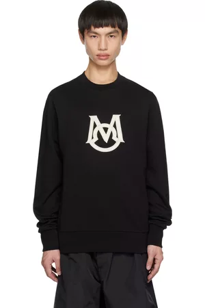 Moncler Men Sweatshirts - Black Embroidered Sweatshirt