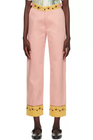 BODE Women Pants - Pink Jeweled Ivy Trousers