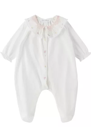 Tartine Et Chocolat Jumpsuits - Baby White Embroidered Jumpsuit
