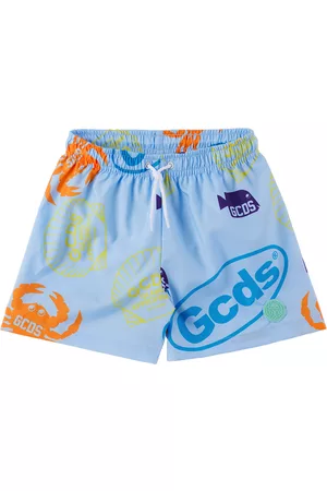 GCDS Boys Swim Shorts - Kids Blue Shell Swim Shorts