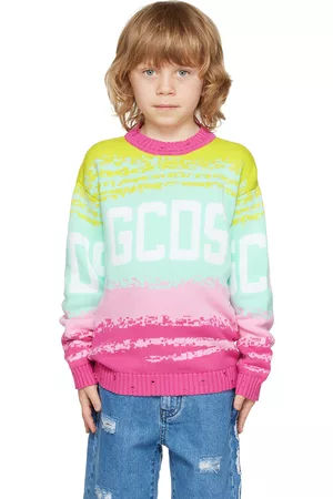 GCDS Sweaters - Kids Pink & Green Gradient Sweater