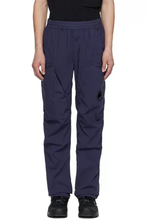 C.P. Company Men Cargo Pants - Navy Garment-Dyed Cargo Pants