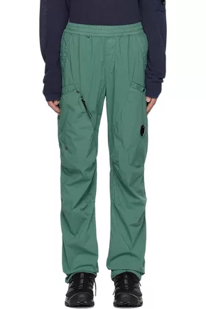 C.P. Company Men Cargo Pants - Green Garment-Dyed Cargo Pants