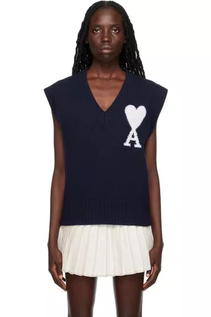 Ami Women Tank Tops - Navy Ami de Cœur Vest