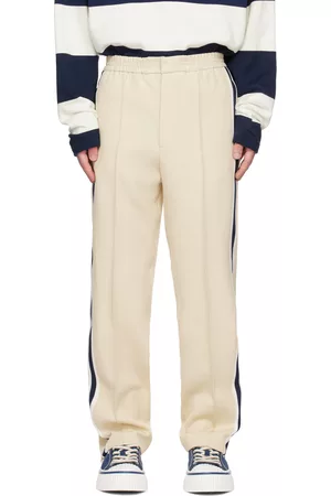 Ami Men Pants - Beige Striped Trousers