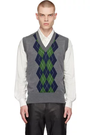 Ami Men Tank Tops - Gray Argyle Vest
