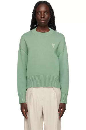 Ami Women Sweaters - SSENSE Exclusive Green Ami de Cœur Sweater