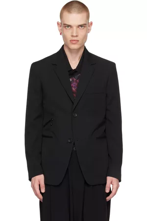 YOHJI YAMAMOTO Men Blazers - Black Notched Blazer