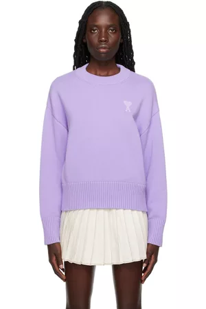 Ami Women Sweaters - SSENSE Exclusive Purple Ami de Cœur Sweater