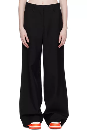 OFF-WHITE Women Formal Pants - Black Formal Over Trousers