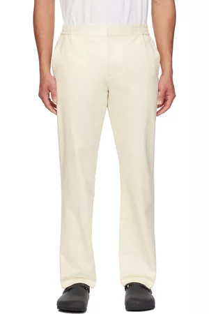 Vince Men Twill Pants - Off-White Pull-On Trousers