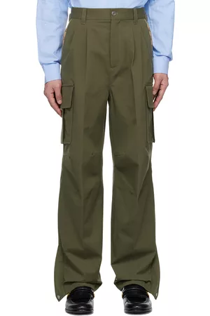 Gucci Men Pants - Khaki Paneled Trousers
