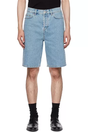 Filippa K Men Bermudas - Blue Bermuda Denim Shorts