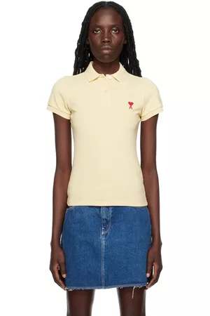 Ami Women Polo T-Shirts - Beige Ami de Cœur Polo