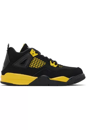 Nike Sneakers - Kids Black & Yellow Jordan 4 Retro Thunder Little Kids Sneakers